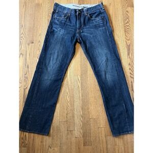 Levi's 701S High Rise Straight Jeans 36×32 Decorative Stitching 2007 Hong Kong